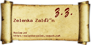 Zelenka Zalán névjegykártya